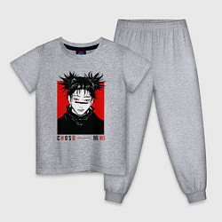 Пижама хлопковая детская Чосо - Магическая битва, цвет: меланж