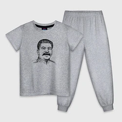 Пижама хлопковая детская Сталин улыбается, цвет: меланж