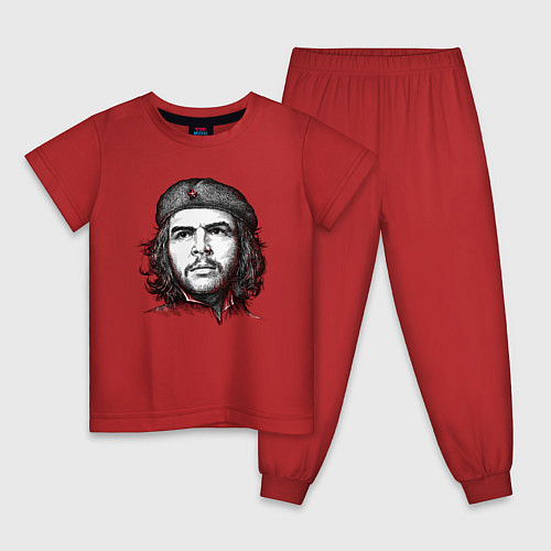 Детская пижама Че Гевара портрет / Красный – фото 1