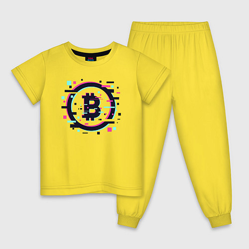 Детская пижама Крипта биткоин / Желтый – фото 1