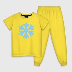 Пижама хлопковая детская Голубая снежинка, цвет: желтый