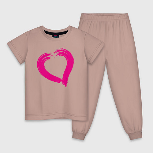 Детская пижама Сердечко для влюбленных / Пыльно-розовый – фото 1
