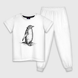 Пижама хлопковая детская Императорский пингвиненок, цвет: белый