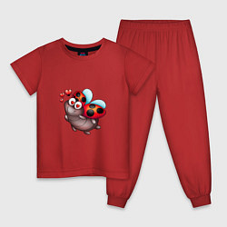 Пижама хлопковая детская Влюбленная божья коровка, цвет: красный