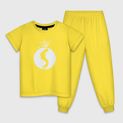 Пижама хлопковая детская Майкл Джексон король, цвет: желтый