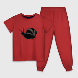 Пижама хлопковая детская Целеустремленность easy, цвет: красный