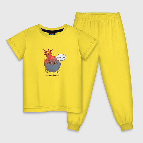 Детская пижама Злая бомба / Желтый – фото 1