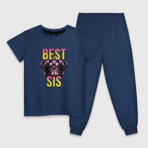 Детская пижама Best sis / Тёмно-синий – фото 1