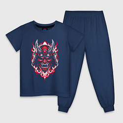 Пижама хлопковая детская Samurai mask demon, цвет: тёмно-синий
