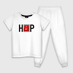 Пижама хлопковая детская Hip Hop выключатель, цвет: белый