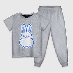 Пижама хлопковая детская White bunny, цвет: меланж