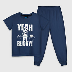 Пижама хлопковая детская Yeah buddy - Ронни Коулман, цвет: тёмно-синий