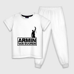Пижама хлопковая детская Armin van buuren, цвет: белый