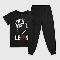 Пижама хлопковая детская Leon, цвет: черный