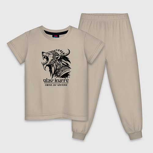 Детская пижама Викинги: сын волка / Миндальный – фото 1