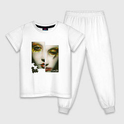 Пижама хлопковая детская Opium - Puzzle ep, цвет: белый