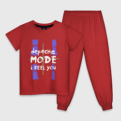 Пижама хлопковая детская Depeche Mode - I feel you single, цвет: красный