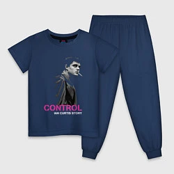 Пижама хлопковая детская Joy Division - Control film, цвет: тёмно-синий