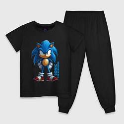 Пижама хлопковая детская Sonic - poster style, цвет: черный
