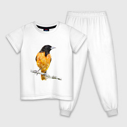 Пижама хлопковая детская Иволга, цвет: белый
