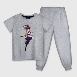 Пижама хлопковая детская Юдзуриха из аниме Адский рай, цвет: меланж