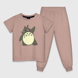 Пижама хлопковая детская Привет от Тоторо, цвет: пыльно-розовый