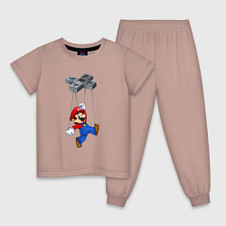 Пижама хлопковая детская Марионетка Марио, цвет: пыльно-розовый