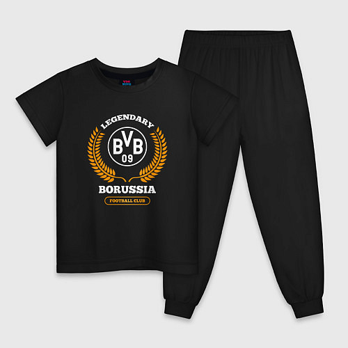 Детская пижама Лого Borussia и надпись legendary football club / Черный – фото 1