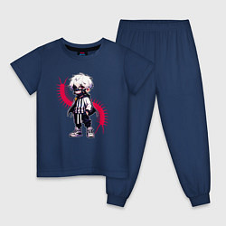 Пижама хлопковая детская Токийский гуль - Кен Канеки, цвет: тёмно-синий