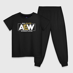 Пижама хлопковая детская All Elite Wrestling AEW, цвет: черный