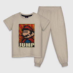 Пижама хлопковая детская Jump Mario, цвет: миндальный