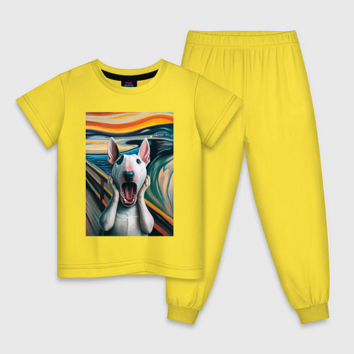 Детская пижама Булли в картине крик - нейросеть / Желтый – фото 1