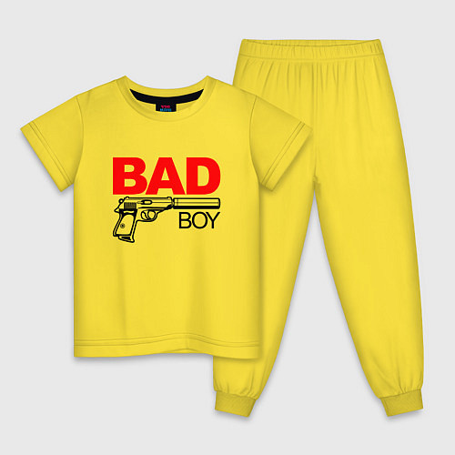 Детская пижама Bad boy with gun / Желтый – фото 1