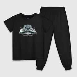Пижама хлопковая детская Wwe WrestleMania Xl, цвет: черный