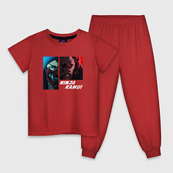 Пижама хлопковая детская Ninja Kamui, цвет: красный