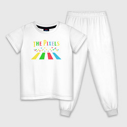 Пижама хлопковая детская The pixels, цвет: белый