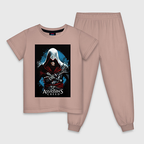 Детская пижама Assassins creed строгий костюм / Пыльно-розовый – фото 1