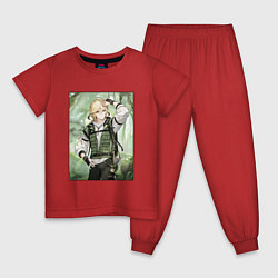 Пижама хлопковая детская Кавех Геншин, цвет: красный