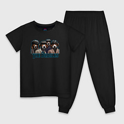 Пижама хлопковая детская Beatles beagles, цвет: черный