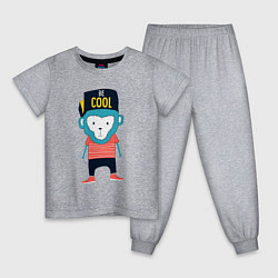 Пижама хлопковая детская Будь клёвым, цвет: меланж
