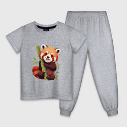 Пижама хлопковая детская The Red Panda, цвет: меланж