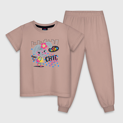 Детская пижама Fashion chic girls / Пыльно-розовый – фото 1