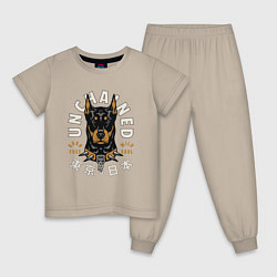 Пижама хлопковая детская Без оков, цвет: миндальный