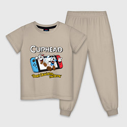 Пижама хлопковая детская Switch cuphead, цвет: миндальный
