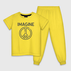 Пижама хлопковая детская Peace imagine, цвет: желтый