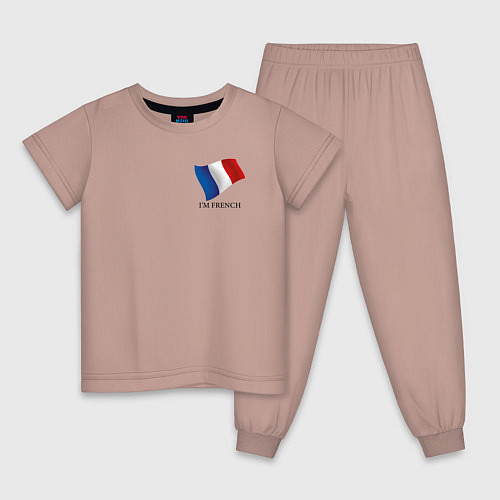 Детская пижама Im French - motto / Пыльно-розовый – фото 1