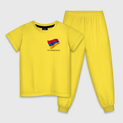 Пижама хлопковая детская Im Armenian - motto, цвет: желтый