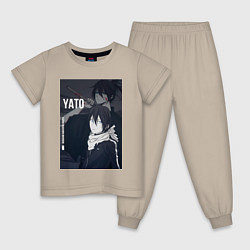 Пижама хлопковая детская Бездомный бог Ято, цвет: миндальный