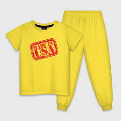 Пижама хлопковая детская Made in USA, цвет: желтый