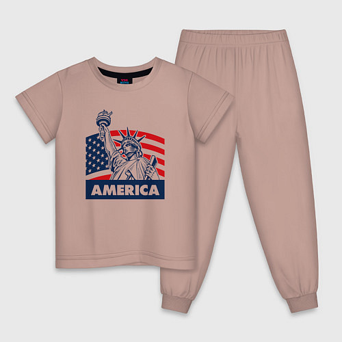 Детская пижама Free America / Пыльно-розовый – фото 1